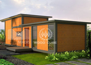 Ξύλινα σύγχρονα Prefab σπίτια εμφάνισης με το υλικό προστασίας του περιβάλλοντος σοφιτών